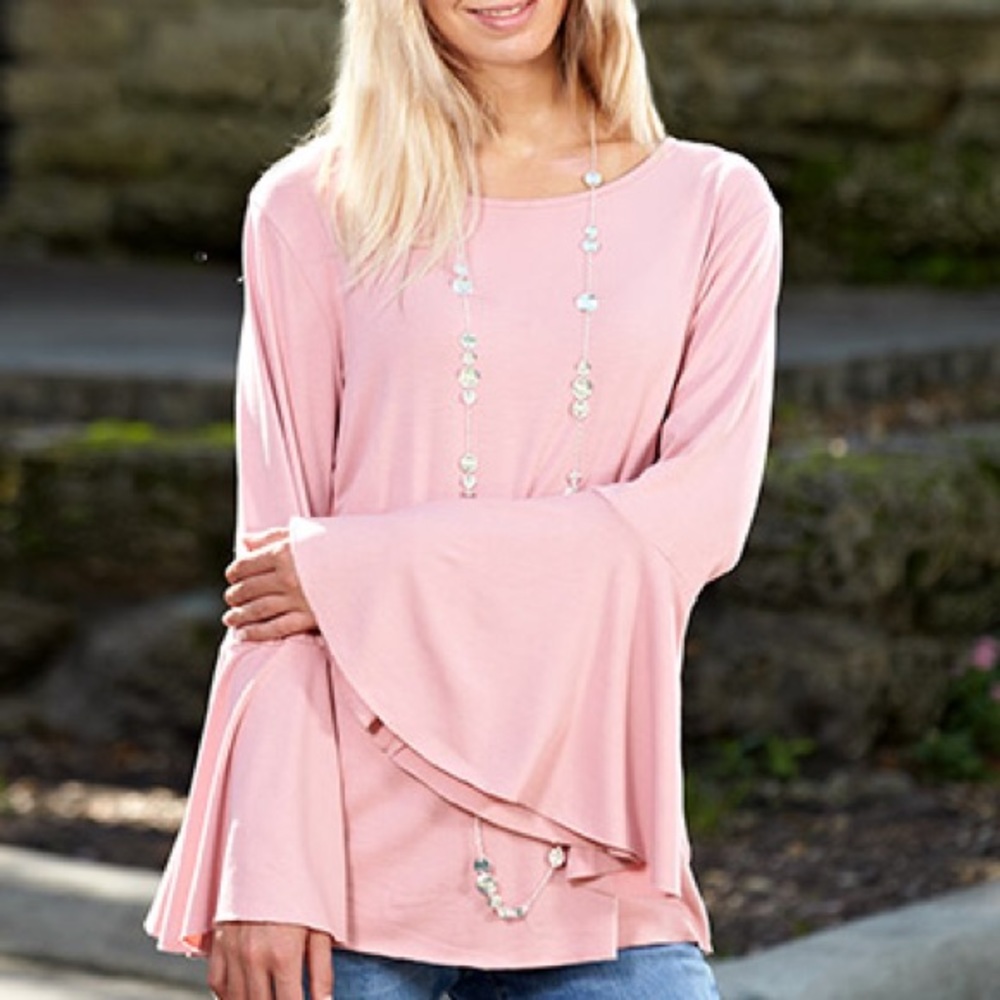 Pink bell sleeve shirt